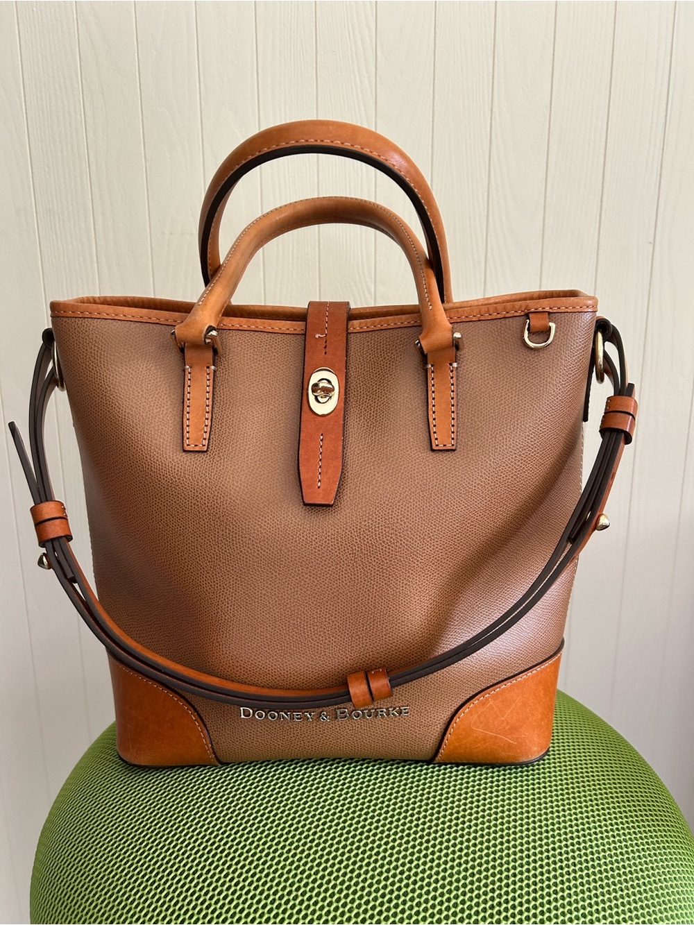Dooney & Bourke Tan & Cognac Leather Satchel